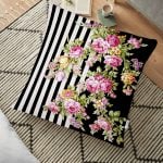 Hava Durumu Temalı Bal Peteği Motifli Dijital Baskılı Yer Minderi - 70 x 70 cm Realhomes