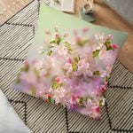 Pudra Renk Temalı Palmiye Adası Dijital Baskılı Yer Minderi - 70 x 70 cm Realhomes