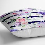 - yerminderi-YER-2528-1 - Realhomes  Sümbül Desenli Yatay Çizgili Dekoratif Yer Minderi - 70 x 70 cm Realhomes