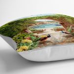 - yerminderi-YER-253-1 - Realhomes Tavuz Kuşu Dijital Baskılı Dekoratif Yer Minderi - 70 x 70 cm Realhomes