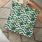 Palmiye Motifli Ada Desenli Dijital Baskılı Yer Minderi - 70 x 70 cm Realhomes