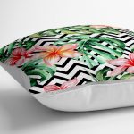 - yerminderi-YER-2539-1 - Realhomes  Zigzag Zebra Desenli Dijital Baskılı Yer Minderi - 70 x 70 cm Realhomes