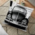 Turkuaz Temalı Eflatun Çiçek Desenli Dekoratif Yer Minderi - 70 x 70 cm Realhomes