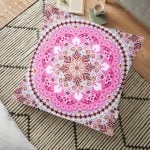 Palmiye Desenli Gezegen Baskılı Dijital Baskılı Yer Minderi - 70 x 70 cm Realhomes