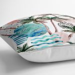 - yerminderi-YER-2542-1 - Realhomes Palmiye Desenli Gezegen Baskılı Dijital Baskılı Yer Minderi - 70 x 70 cm Realhomes