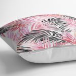 - yerminderi-YER-2574-1 - Realhomes RealHomes Renkli Yapraklar Desenli Modern Yer Minderi - 70 x 70 cm Realhomes