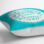 - yerminderi-YER-258-1 - Realhomes  Home Sweet Home Dijital Baskılı Dekoratif Yer Minderi - 70 x 70 cm Realhomes