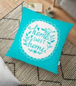 - yerminderi-YER-258 - Realhomes  Home Sweet Home Dijital Baskılı Dekoratif Yer Minderi - 70 x 70 cm Realhomes