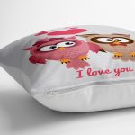 - yerminderi-YER-272-1 - Realhomes  I Love You Desenli Modern Tasarımlı Dekoratif Yer Minderi - 70 x 70 cm Realhomes