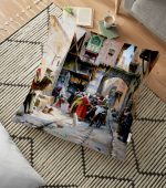 Osmanlı Desen Dijital Baskılı Dekoratif Yer Minderi - 70 x 70 cm Realhomes