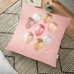 Yağlı Boya Mavi Ağaç Motifleri Dijital Baskılı Yer Minderi - 70 x 70 cm Realhomes