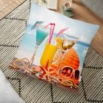 Yılbaşı Küreleri Dijital Baskılı Dekoratif Yer Minderi - 70 x 70 cm Realhomes