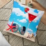 Yılbaşı Küreleri Dijital Baskılı Dekoratif Yer Minderi - 70 x 70 cm Realhomes