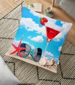 - yerminderi-YER-3007 - Realhomes Sahil ve Yaz Temalı Modern Tasarımlı Dekoratif Yer Minderi - 70 x 70 cm Realhomes