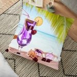 3D Instagram Fotoğraf Makinası Desenli Dijital Baskılı Yer Minderi - 70 x 70 cm Realhomes