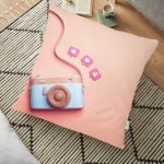 Siyah Beyaz 3 Boyutlu Küreler Dijital Baskılı Yer Minderi - 70 x 70 cm Realhomes