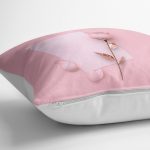 - yerminderi-YER-3017-1 - Realhomes  3D Gül ve Mektup Temalı Dijital Baskılı Yer Minderi - 70 x 70 cm Realhomes