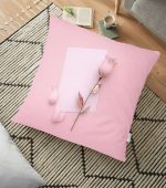 - yerminderi-YER-3017 - Realhomes  3D Gül ve Mektup Temalı Dijital Baskılı Yer Minderi - 70 x 70 cm Realhomes