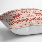 - yerminderi-YER-3020-1 - Realhomes Kanaviçe Motifli Yılbaşı Temalı Dijital Baskılı Yer Minderi - 70 x 70 cm Realhomes