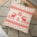 Pembe Zeminli Altın Gül 3D Baskılı Yer Minderi - 70 x 70 cm Realhomes