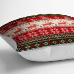 - yerminderi-YER-3021-1 - Realhomes  Kaneviçe Desenli Yılbaşı Tasarımlı Modern Yer Minderi - 70 x 70 cm Realhomes