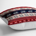 - yerminderi-YER-3022-1 - Realhomes  Yılbaşı Geyikleri Motifli Dijital Baskılı Yer Minderi - 70 x 70 cm Realhomes