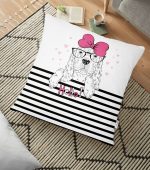 - yerminderi-YER-303 - Realhomes Zebra Desenli Dijital Baskılı Dekoratif Yer Minderi - 70 x 70 cm Realhomes