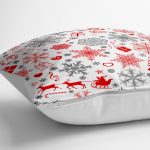 - yerminderi-YER-3030-1 - Realhomes  Yılbaşı Motifleri Dijital Baskılı Dekoratif Yer Minderi - 70 x 70 cm Realhomes