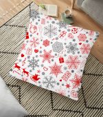 - yerminderi-YER-3030 - Realhomes  Yılbaşı Motifleri Dijital Baskılı Dekoratif Yer Minderi - 70 x 70 cm Realhomes