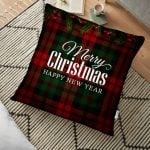 Yılbaşı Geyik ve Ağaçlar Temalı Dekoratif Yer Minderi - 70 x 70 cm Realhomes