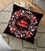 Ekose Merry Christmas Desenli Dijital Baskılı Yer Minderi - 70 x 70 cm Realhomes