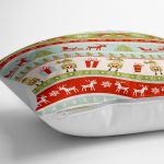 Renkli Yılbaşı Motifleri Dekoratif Yer Minderi - 70 x 70 cm Realhomes