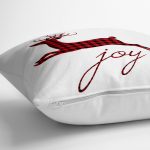 - yerminderi-YER-3060-1 - Realhomes  Joy Ekose Geyik Desenli Dekoratif Yer Minderi - 70 x 70 cm Realhomes