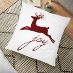 Beyaz Zeminde Kar Taneleri Tasarımlı Dekoratif Yer Minderi - 70 x 70 cm Realhomes