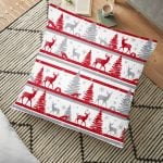 Altın Şeritli Merry Christmas Desenli Dekoratif Yer Minderi - 70 x 70 cm Realhomes