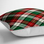 - yerminderi-YER-3079-1 - Realhomes Yeşil Kırmızı Beyaz Ekose Desenli Dekoratif Yer Minderi - 70 x 70 cm Realhomes