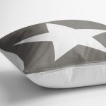 - yerminderi-YER-308-1 - Realhomes  Modern Yıldız Desen Dijital Baskılı Dekoratif Yer Minderi - 70 x 70 cm Realhomes