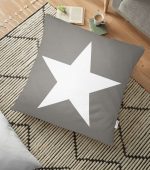 - yerminderi-YER-308 - Realhomes  Modern Yıldız Desen Dijital Baskılı Dekoratif Yer Minderi - 70 x 70 cm Realhomes