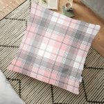 Siyah Kırmızı Beyaz Ekose Desenli Dekoratif Yer Minderi - 70 x 70 cm Realhomes