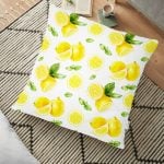 Limon Desenli 3D Dijital Baskılı Dekoratif Yer Minderi - 70 x 70 cm Realhomes