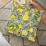 Mavi Zeminli Limon Desenli Dekoratif Yer Minderi - 70 x 70 cm Realhomes