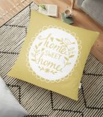 - yerminderi-YER-311 - Realhomes  Home Sweet Home Dijital Baskılı Dekoratif Yer Minderi - 70 x 70 cm Realhomes