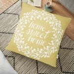 Home Sweet Home Dijital Baskılı Dekoratif Yer Minderi - 70 x 70 cm Realhomes