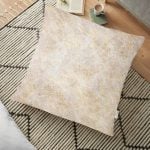 Altın Yaldızlı Mermer Desenli Dijital Baskılı Yer Minderi - 70 x 70 cm Realhomes