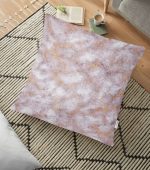 - yerminderi-YER-3125 - Realhomes  Pudra Renkli Mermer Desenli Dijital Baskılı Yer Minderi - 70 x 70 cm Realhomes