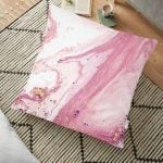 Modern Siyah Beyaz Altın Mermer Motifli Dijital Baskılı Yer Minderi - 70 x 70 cm Realhomes