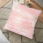 Modern Mermer Desenli Dijital Baskılı Yer Minderi - 70 x 70 cm Realhomes