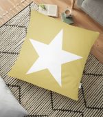 - yerminderi-YER-314 - Realhomes  Modern Yıldız Desen Dijital Baskılı Dekoratif Yer Minderi - 70 x 70 cm Realhomes