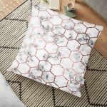 Geometrik Mermer Zeminli Modern Yer Minderi - 70 x 70 cm Realhomes