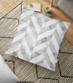 Geometrik Desenli Mermer Zeminli Modern Yer Minderi - 70 x 70 cm Realhomes